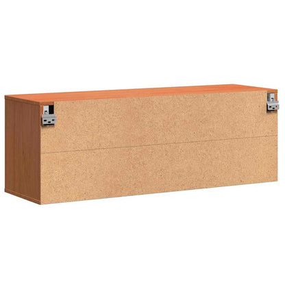 Wall Cabinet Wax Brown 100 x 30 x 35 cm Solid Pine Wood