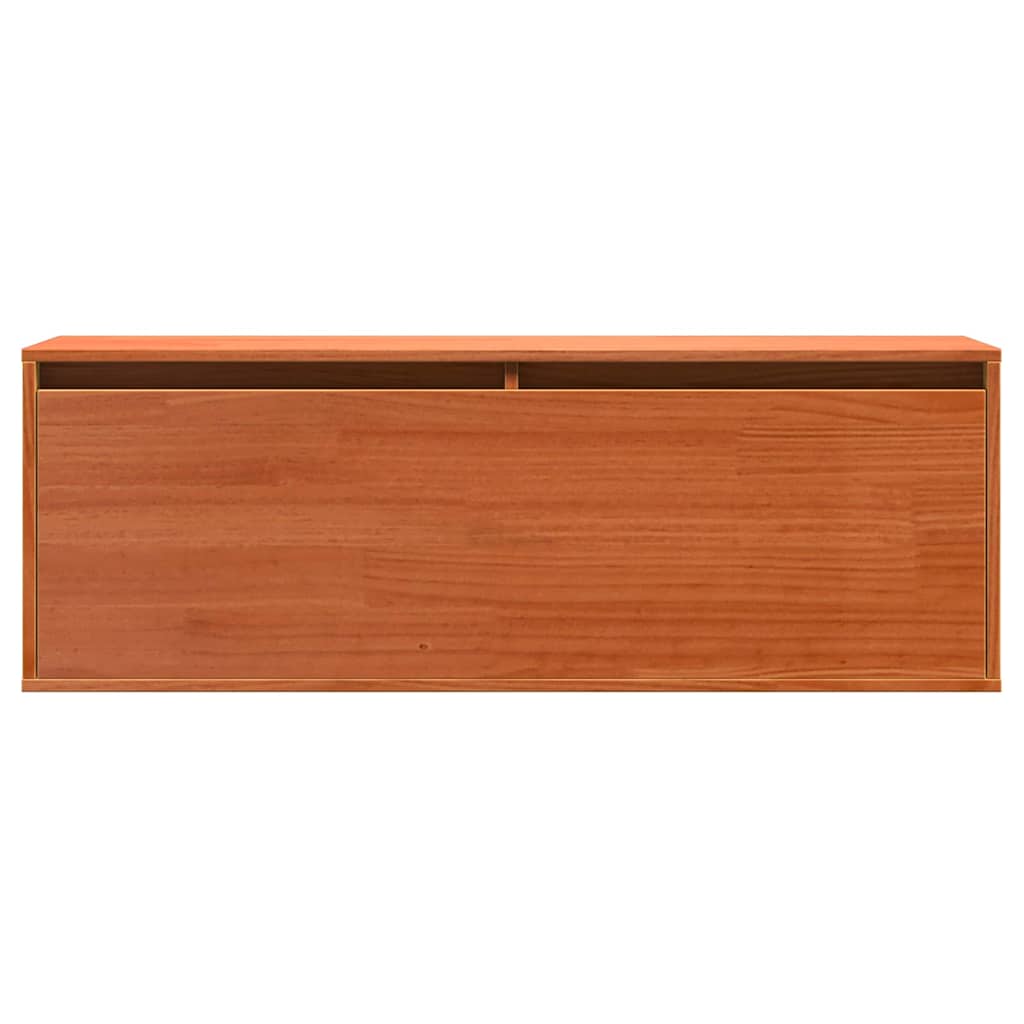 Wall Cabinet Wax Brown 100 x 30 x 35 cm Solid Pine Wood