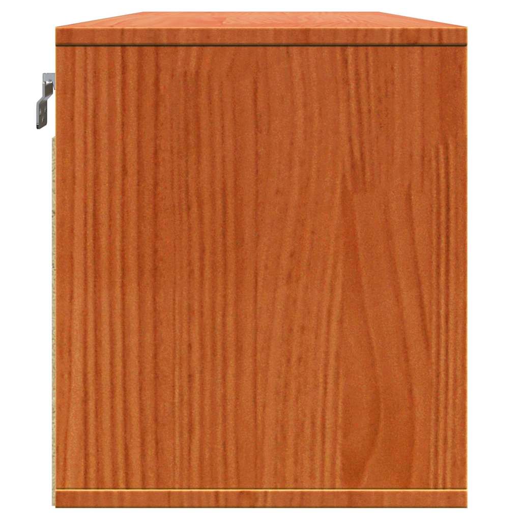Wall Cabinet Wax Brown 100 x 30 x 35 cm Solid Pine Wood
