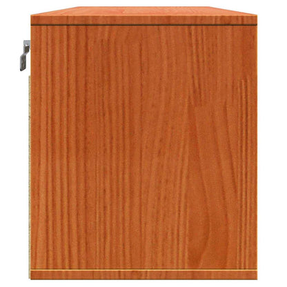 Wall Cabinet Wax Brown 100 x 30 x 35 cm Solid Pine Wood