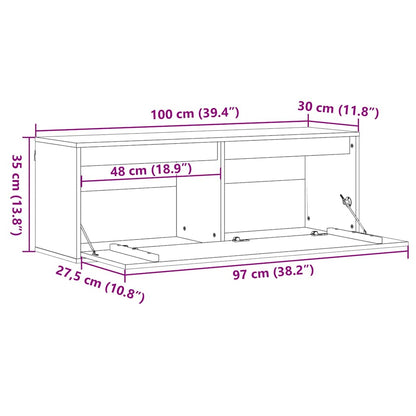 Wall Cabinet Wax Brown 100 x 30 x 35 cm Solid Pine Wood