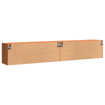 Wall Cabinet with Shelf Wall-mounted Wax Brown Solid Pine Wood