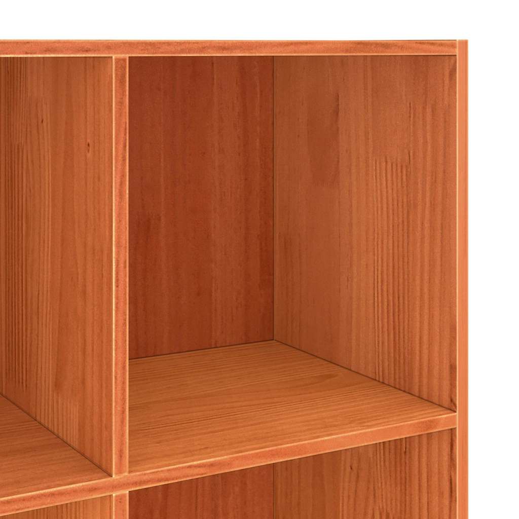 Book Cabinet Wax Brown 104 x 33 x 110 cm Solid Pine Wood