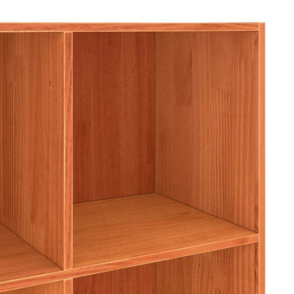 Book Cabinet Wax Brown 104 x 33 x 110 cm Solid Pine Wood