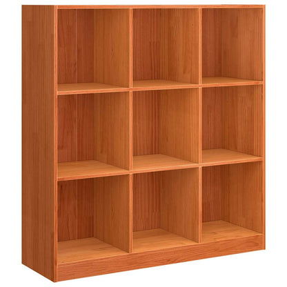 Book Cabinet Wax Brown 104 x 33 x 110 cm Solid Pine Wood