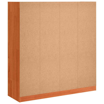 Book Cabinet Wax Brown 104 x 33 x 110 cm Solid Pine Wood