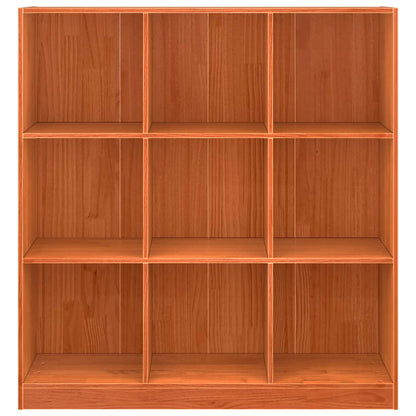 Book Cabinet Wax Brown 104 x 33 x 110 cm Solid Pine Wood