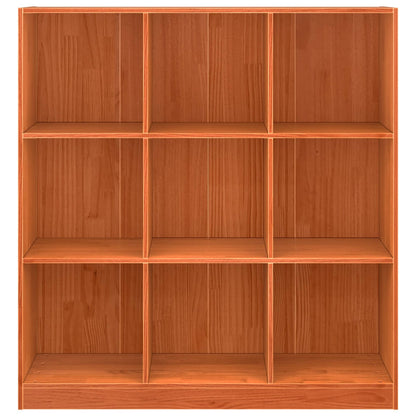 Book Cabinet Wax Brown 104 x 33 x 110 cm Solid Pine Wood