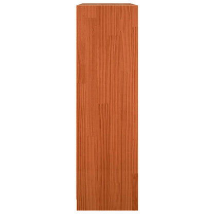 Book Cabinet Wax Brown 104 x 33 x 110 cm Solid Pine Wood