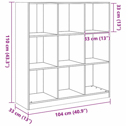 Book Cabinet Wax Brown 104 x 33 x 110 cm Solid Pine Wood