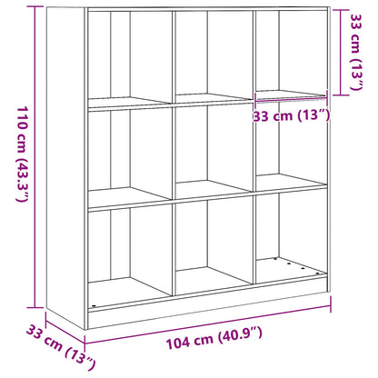 Book Cabinet Wax Brown 104 x 33 x 110 cm Solid Pine Wood
