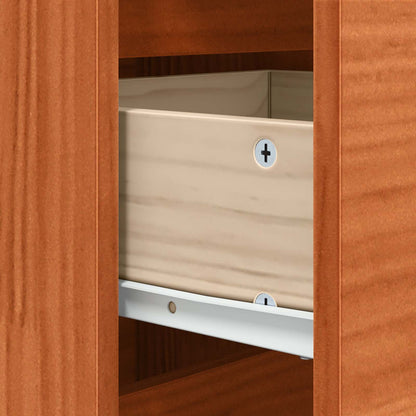 Sideboard Brown Oak 111 x 34 x 75 cm Solid Pine Wood
