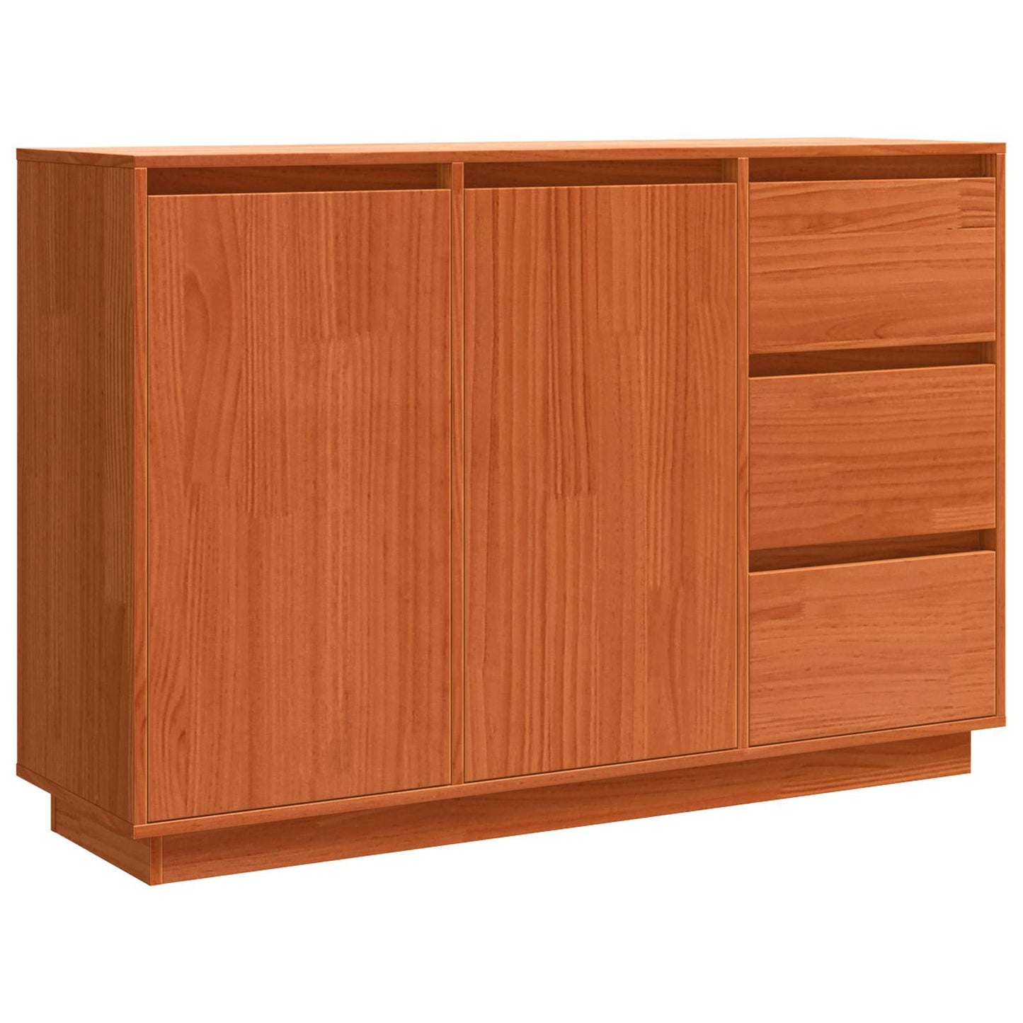 Sideboard Brown Oak 111 x 34 x 75 cm Solid Pine Wood