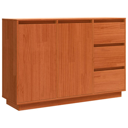 Sideboard Brown Oak 111 x 34 x 75 cm Solid Pine Wood
