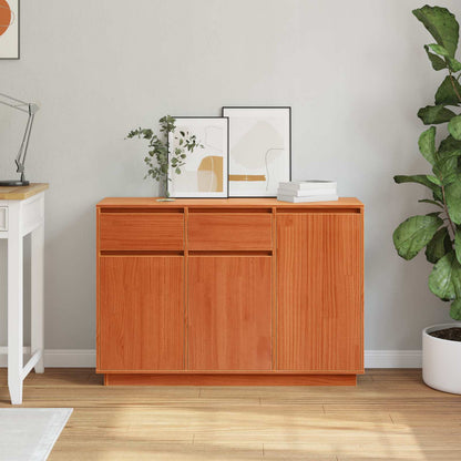 Sideboard Wax Brown 110 x 34 x 75 cm Solid Pine Wood