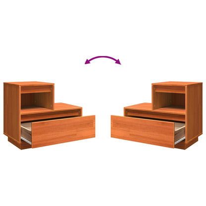 Bedside Cabinet Wax Brown 60 x 34 x 51 cm Engineered Wood