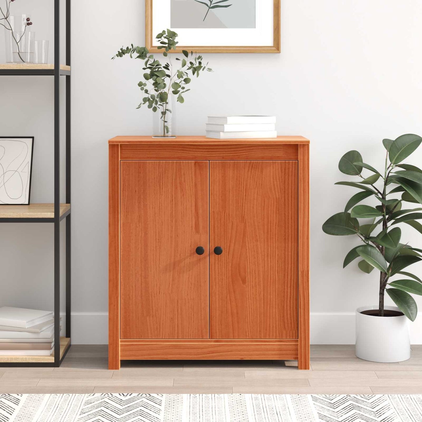 Sideboard Wax Brown 70 x 35 x 80 cm Solid Pine Wood