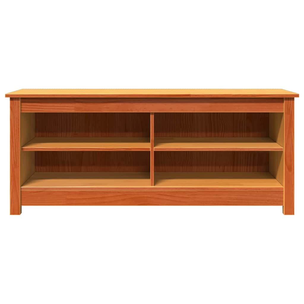 Storage Bench Wax Brown 110 x 38 x 45.5 cm Solid Pine Wood