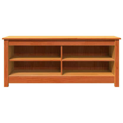 Storage Bench Wax Brown 110 x 38 x 45.5 cm Solid Pine Wood