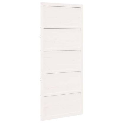 Barn Door White 90 x 2.5 x 208 cm Solid Pine Wood