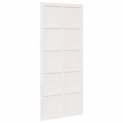 Barn Door White 80 x 2.5 x 208 cm Solid Pine Wood
