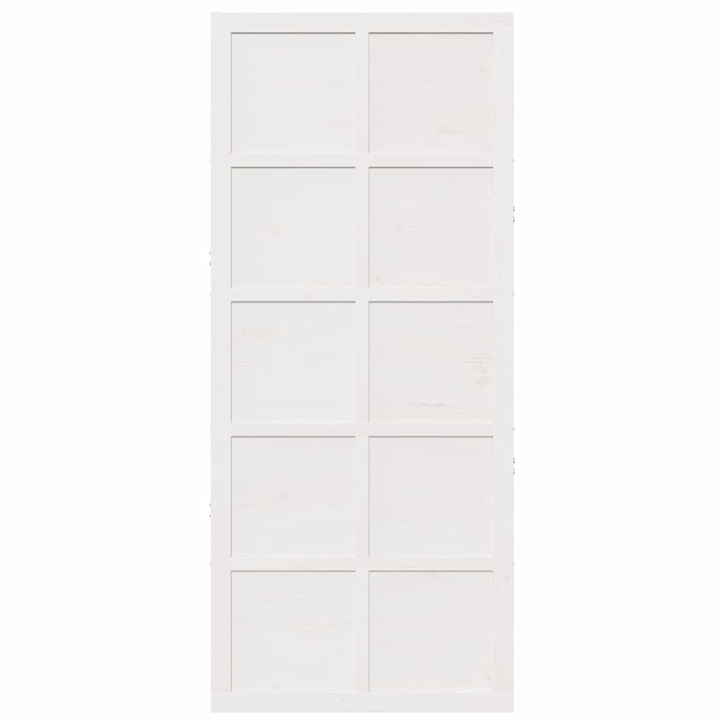Barn Door White 80 x 2.5 x 208 cm Solid Pine Wood