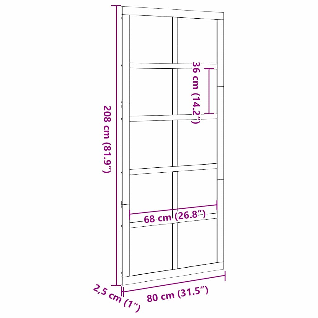 Barn Door White 80 x 2.5 x 208 cm Solid Pine Wood