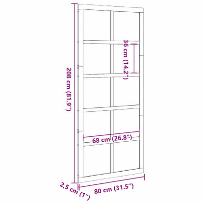 Barn Door White 80 x 2.5 x 208 cm Solid Pine Wood