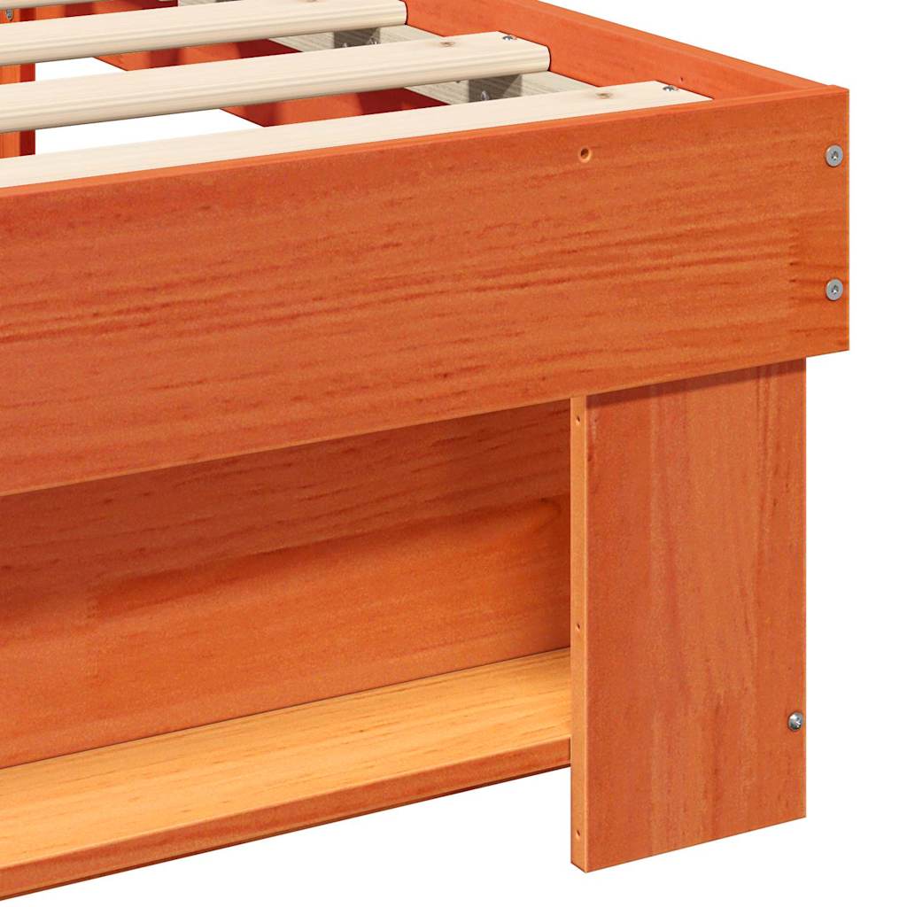 Bed Frame with Headboard Brown 180 x 200 cm Solid Pine Wood