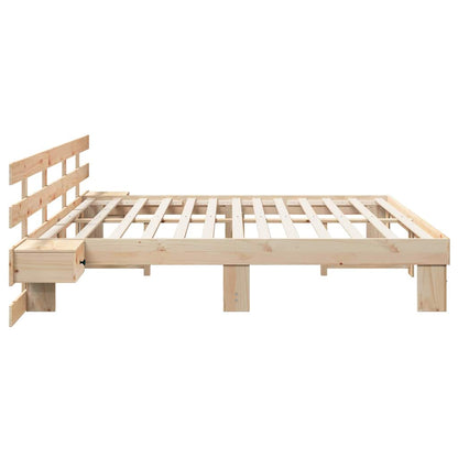 Bed Frame with Headboard Brown 180 x 200 cm Solid Pine Wood
