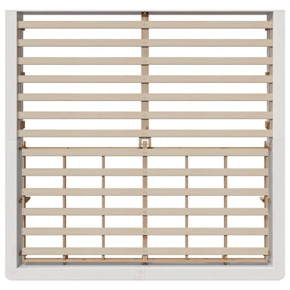 Bed Frame White 200 x 200 cm Solid Pine Wood