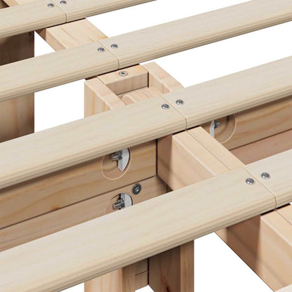 Bed Frame Wax Brown 200 x 200 cm Solid Pine Wood