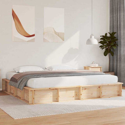 Bed Frame Brown 180 x 200 cm Solid Pine Wood