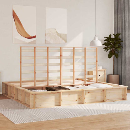 Bed Frame Brown 180 x 200 cm Solid Pine Wood