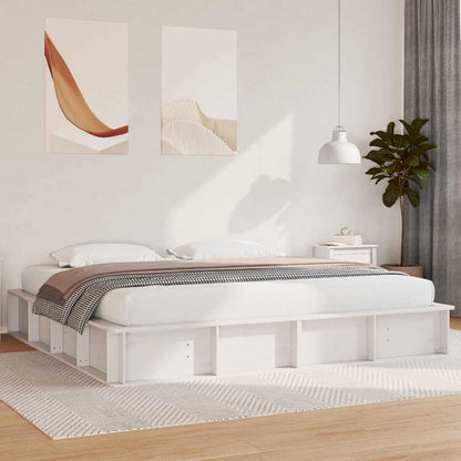 Bed Frame White 180 x 200 cm Solid Pine Wood