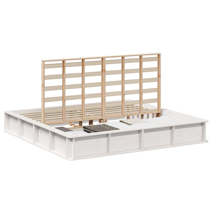Bed Frame White 180 x 200 cm Solid Pine Wood