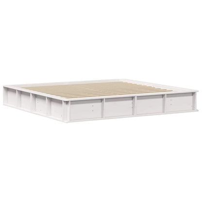 Bed Frame White 180 x 200 cm Solid Pine Wood