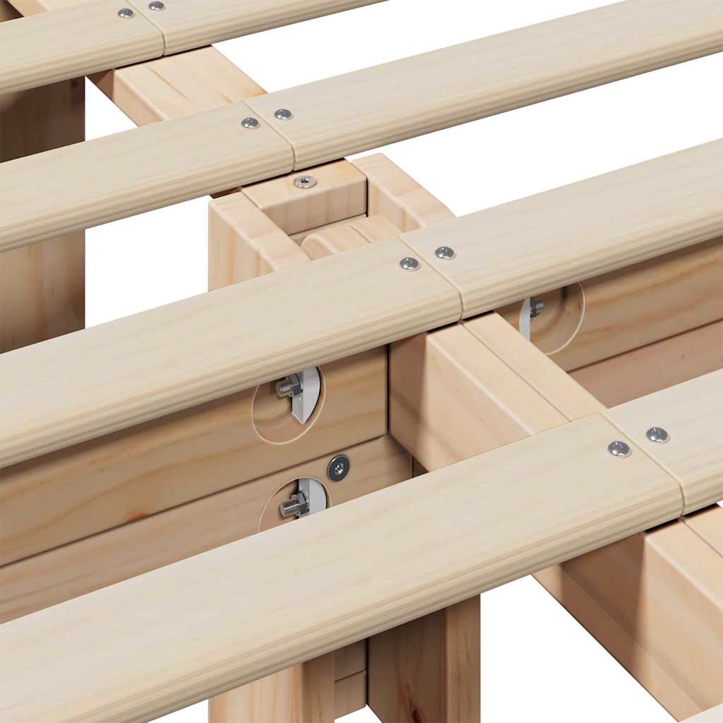 Bed Frame Wax Brown 180 x 200 cm Solid Pine Wood