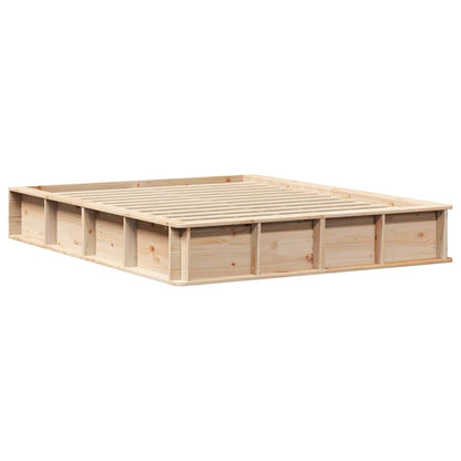 Bed Frame Brown 160 x 200 cm Solid Pine Wood