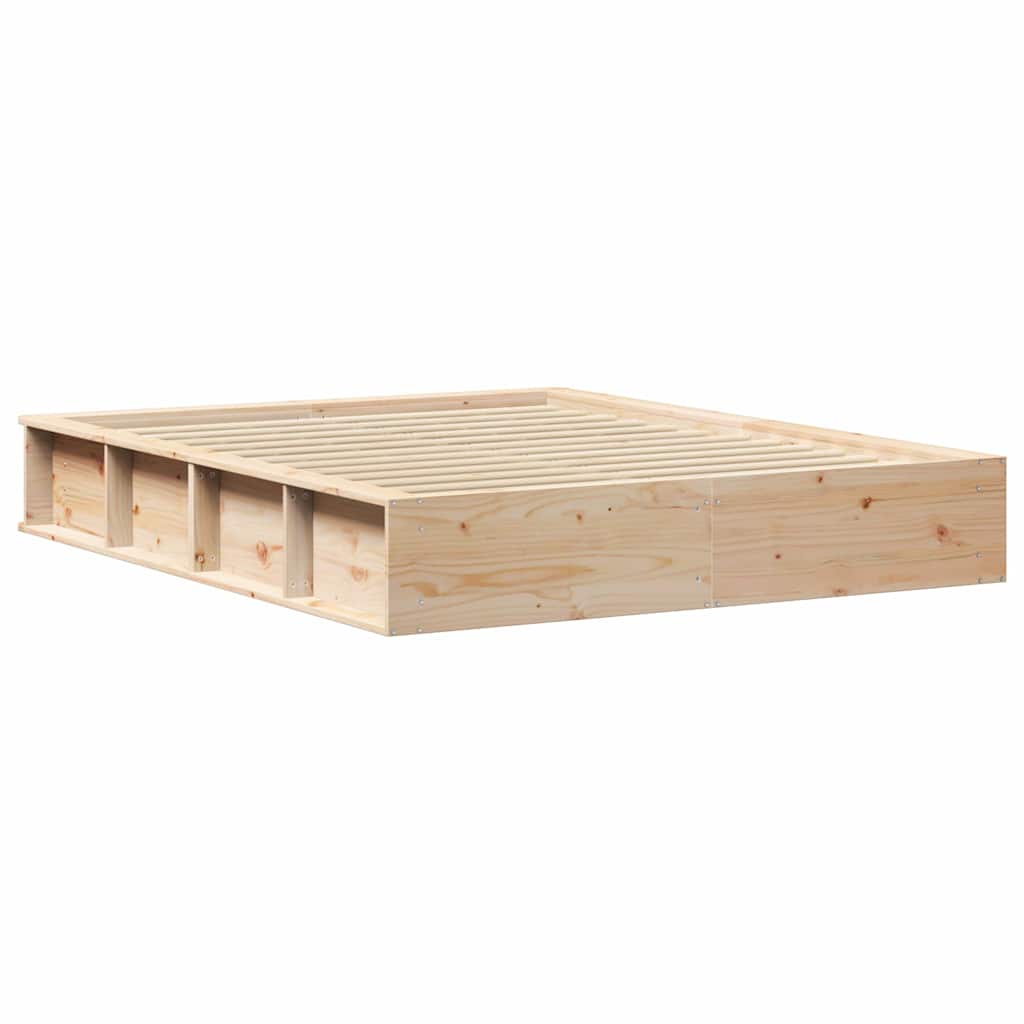 Bed Frame Brown 160 x 200 cm Solid Pine Wood