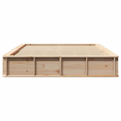 Bed Frame Brown 160 x 200 cm Solid Pine Wood