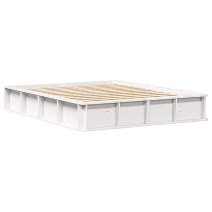 Bed Frame White 160 x 200 cm Solid Pine Wood