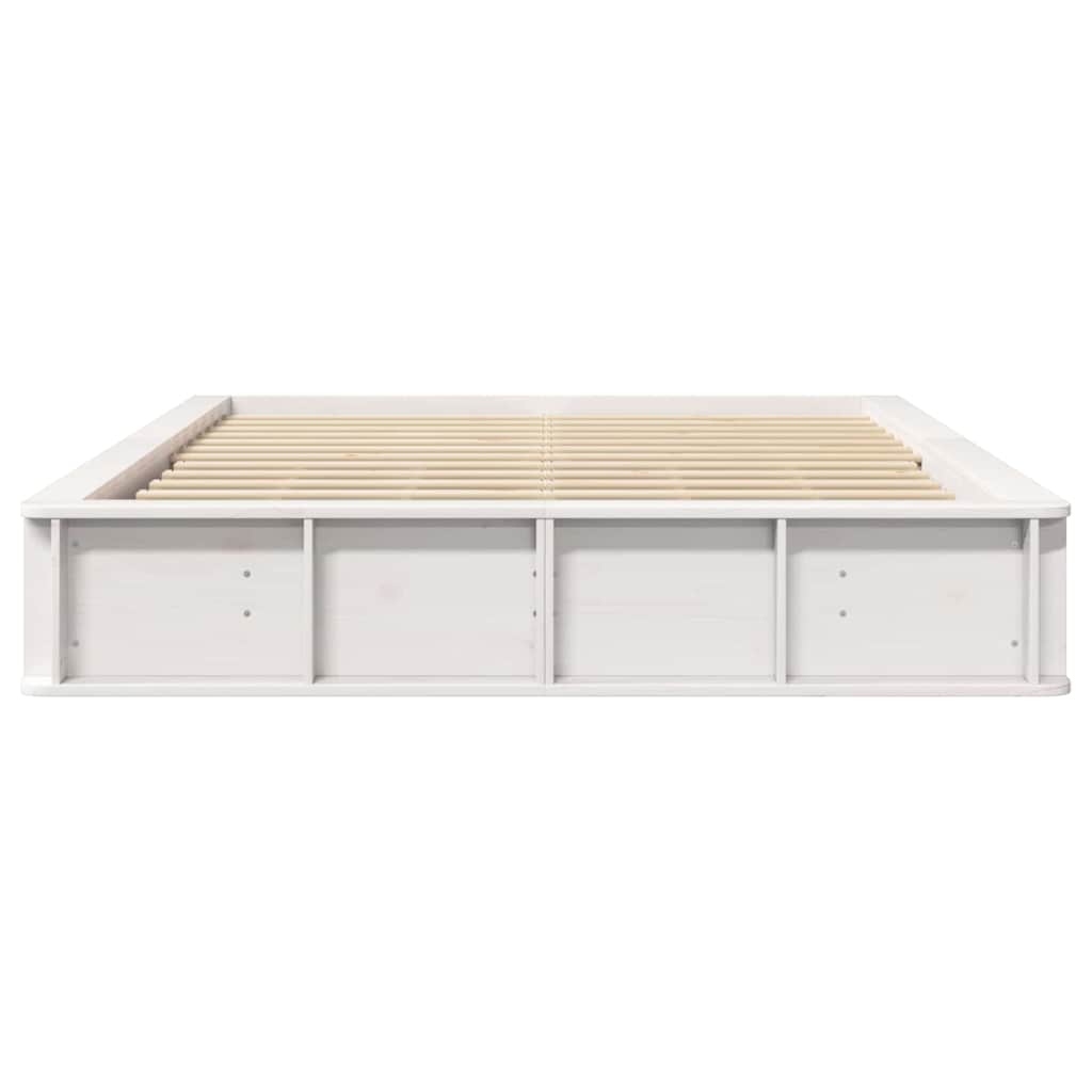 Bed Frame White 160 x 200 cm Solid Pine Wood
