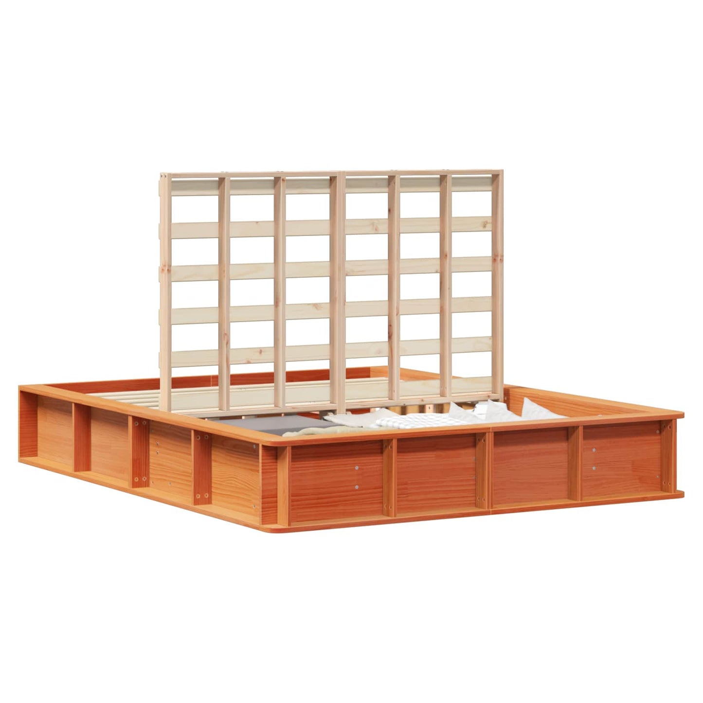 Bed Frame Wax Brown 160 x 200 cm Solid Pine Wood