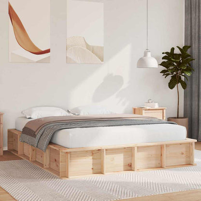 Bed Frame Brown 150 x 200 cm Solid Pine Wood