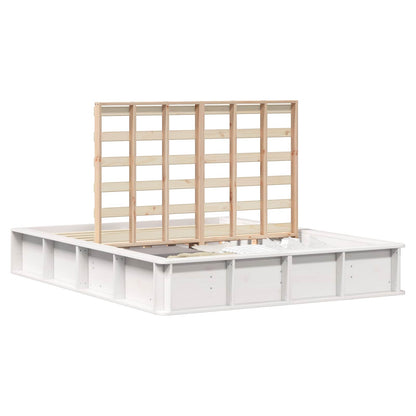 Bed Frame White 150 x 200 cm Solid Pine Wood