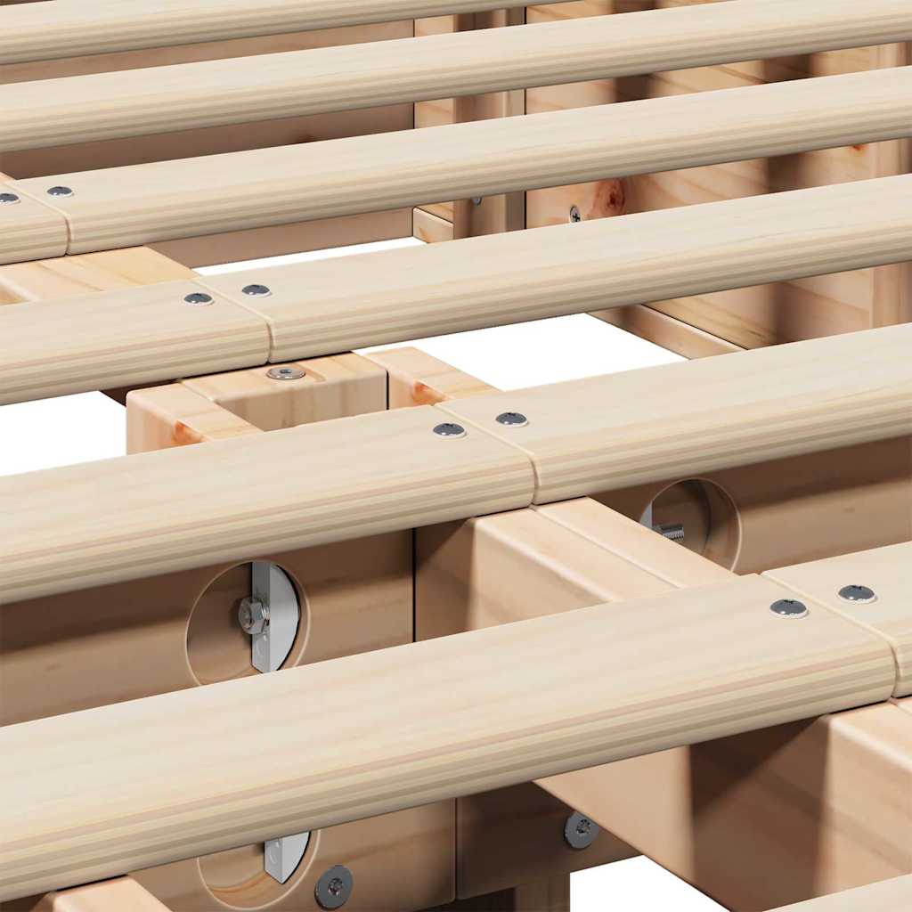 Bed Frame Brown 140 x 200 cm Solid Pine Wood