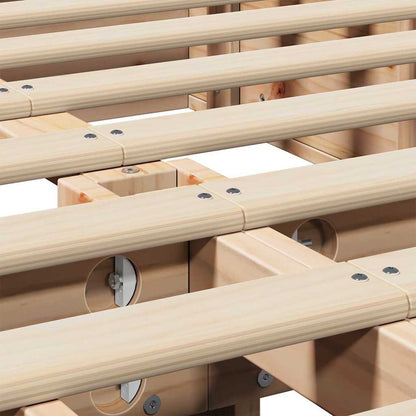 Bed Frame Brown 140 x 200 cm Solid Pine Wood