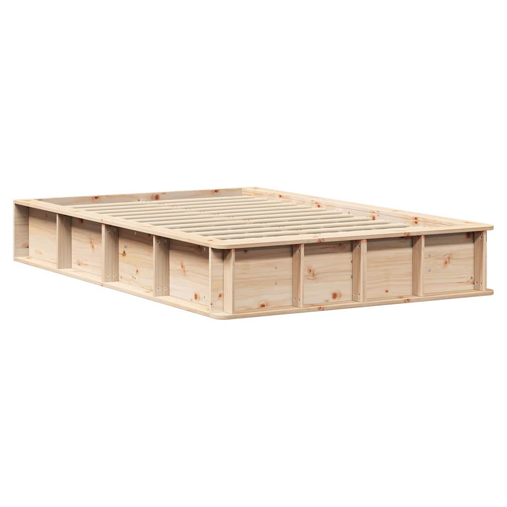 Bed Frame Brown 140 x 200 cm Solid Pine Wood