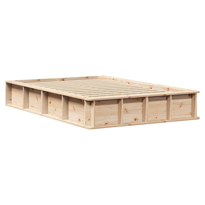 Bed Frame Brown 140 x 200 cm Solid Pine Wood